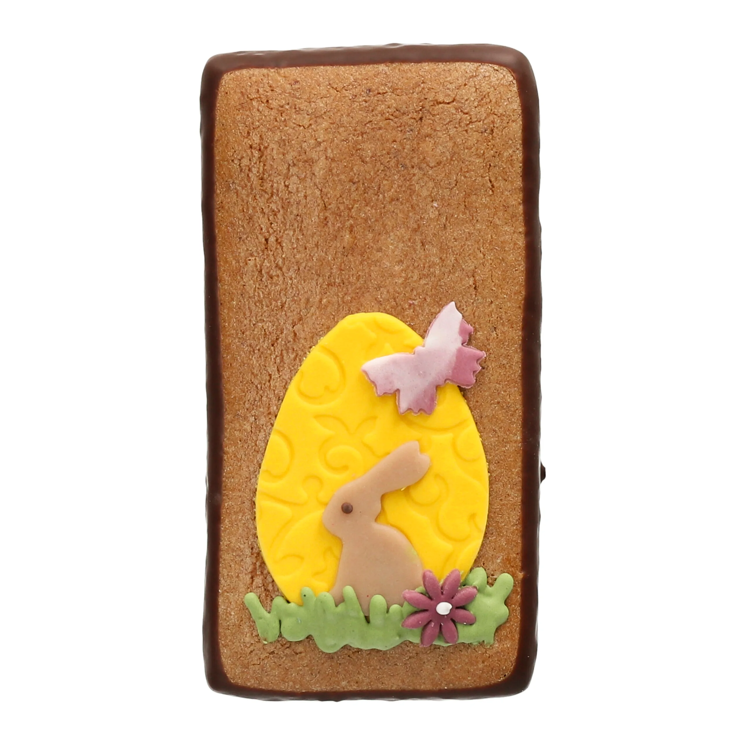 Lebkuchen mit Hase vor Osterei