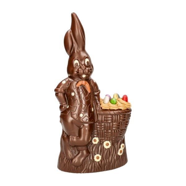 Bunny with basket large, dark chocolate Easter bunny - 8031010 4 scaled