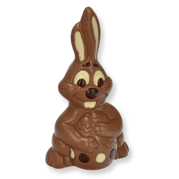 Bunny with egg large, whole milk - chocolate Easter bunny