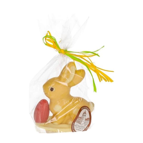 Sitting bunny small with egg, passion fruit - chocolate Easter bunny - 8021080 2 scaled