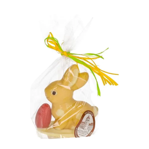 Sitting bunny small with egg, passion fruit - chocolate Easter bunny - 8021080 2 scaled