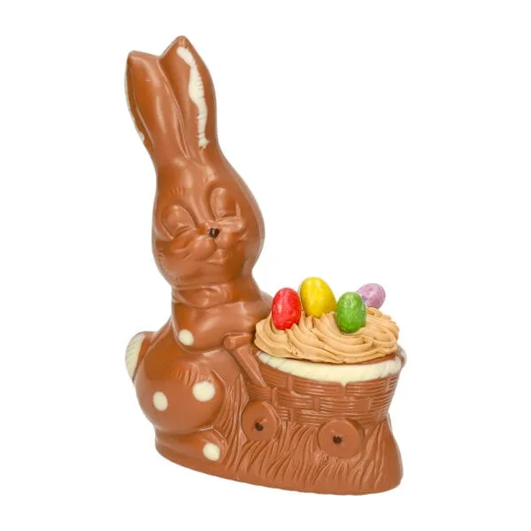 Bunny with trolley, whole milk - Chocolate Easter bunny