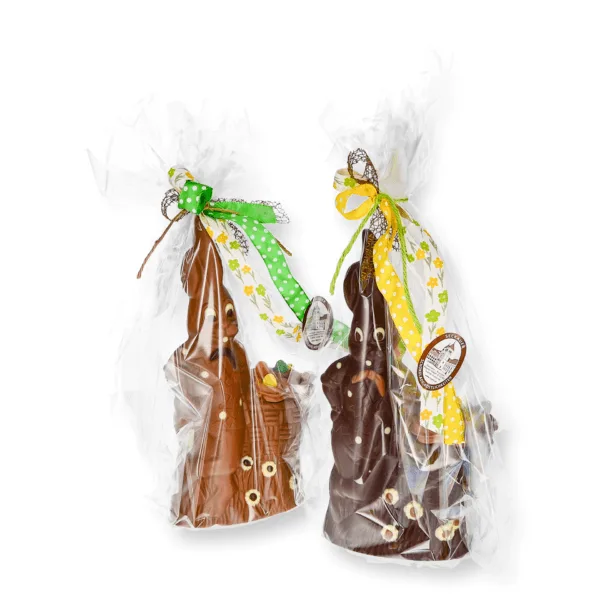 Bunny with basket small, dark chocolate Easter bunny - 80301 80302