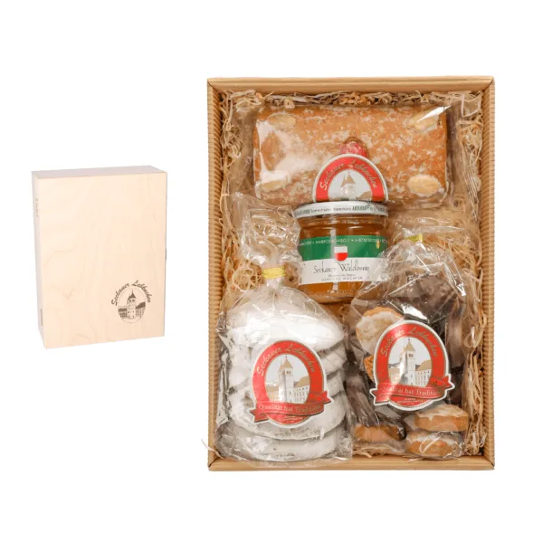 Wooden box - summer pack with honey - 7180