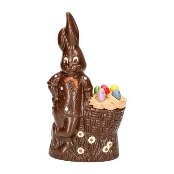 Bunny with basket small, dark chocolate Easter bunny - 8030010 4 scaled